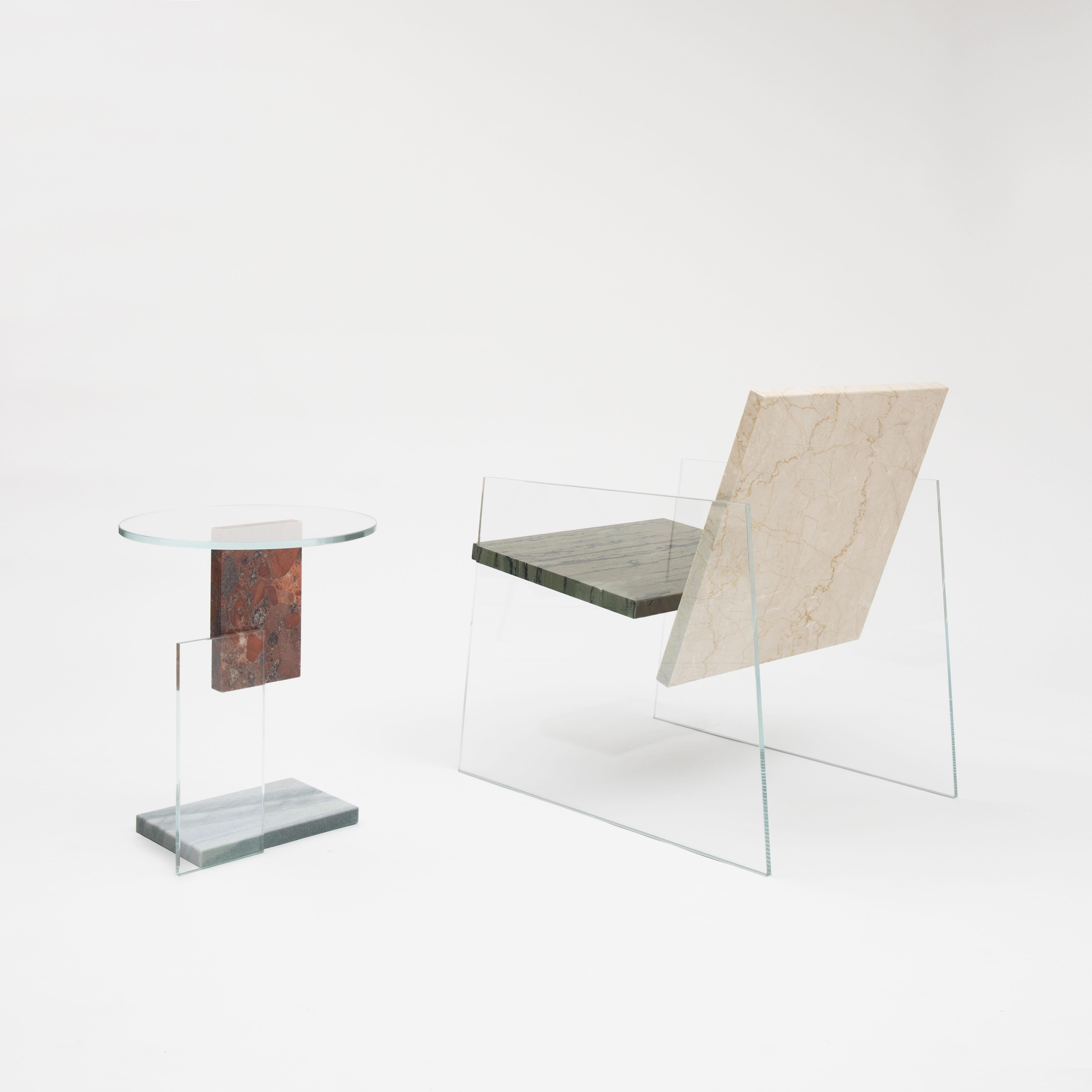 Glass Delta A Armchair by Frederic Saulou For Sale