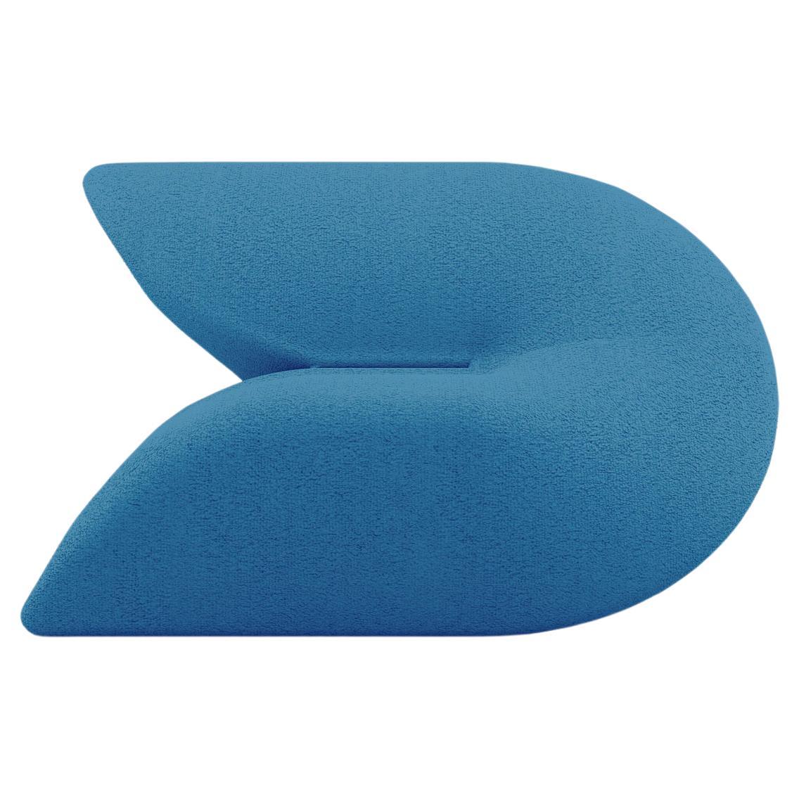 Delta Armchair - Modern Classic Blue Upholstered Armchair For Sale