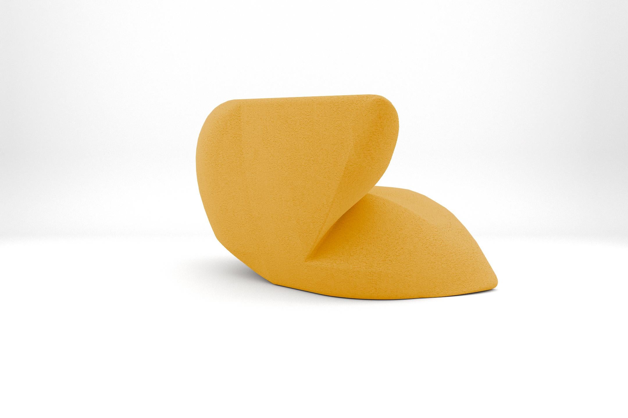 European Delta Armchair - Modern Lemon Yellow Upholstered Armchair For Sale
