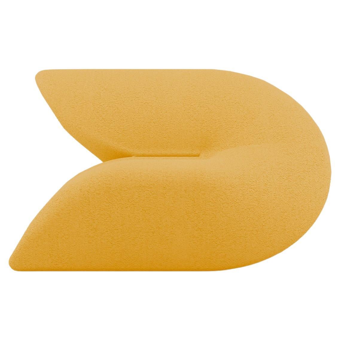 Delta Armchair - Modern Lemon Yellow Upholstered Armchair For Sale
