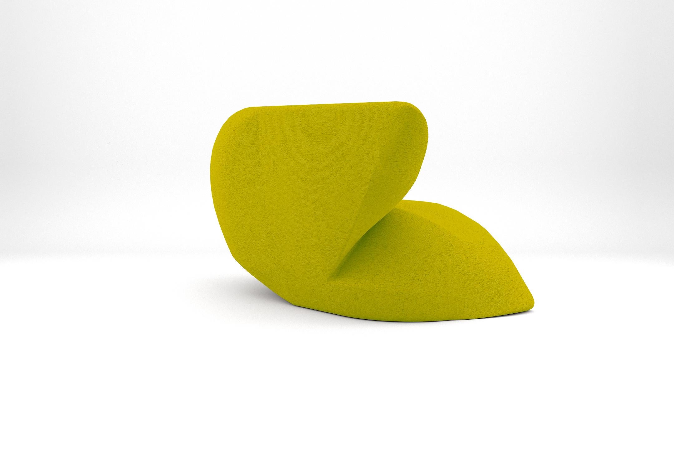 European Delta Armchair - Modern Lime Green Upholstered Armchair For Sale