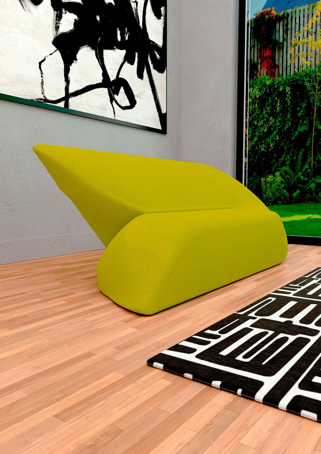 Delta Armchair - Modern Lime Green Upholstered Armchair In New Condition For Sale In London, GB