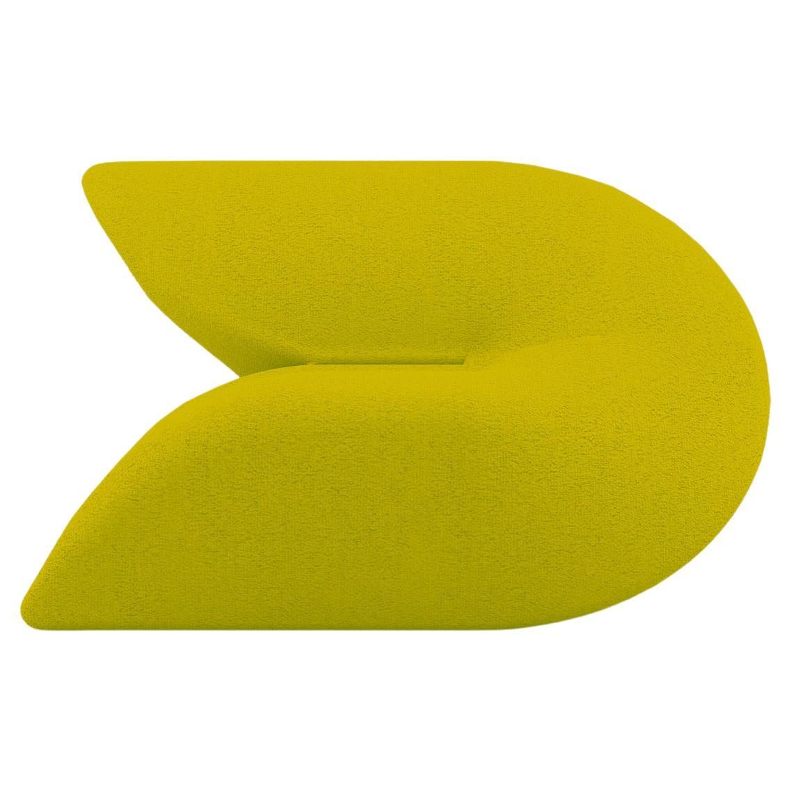 Delta Armchair - Modern Lime Green Upholstered Armchair For Sale