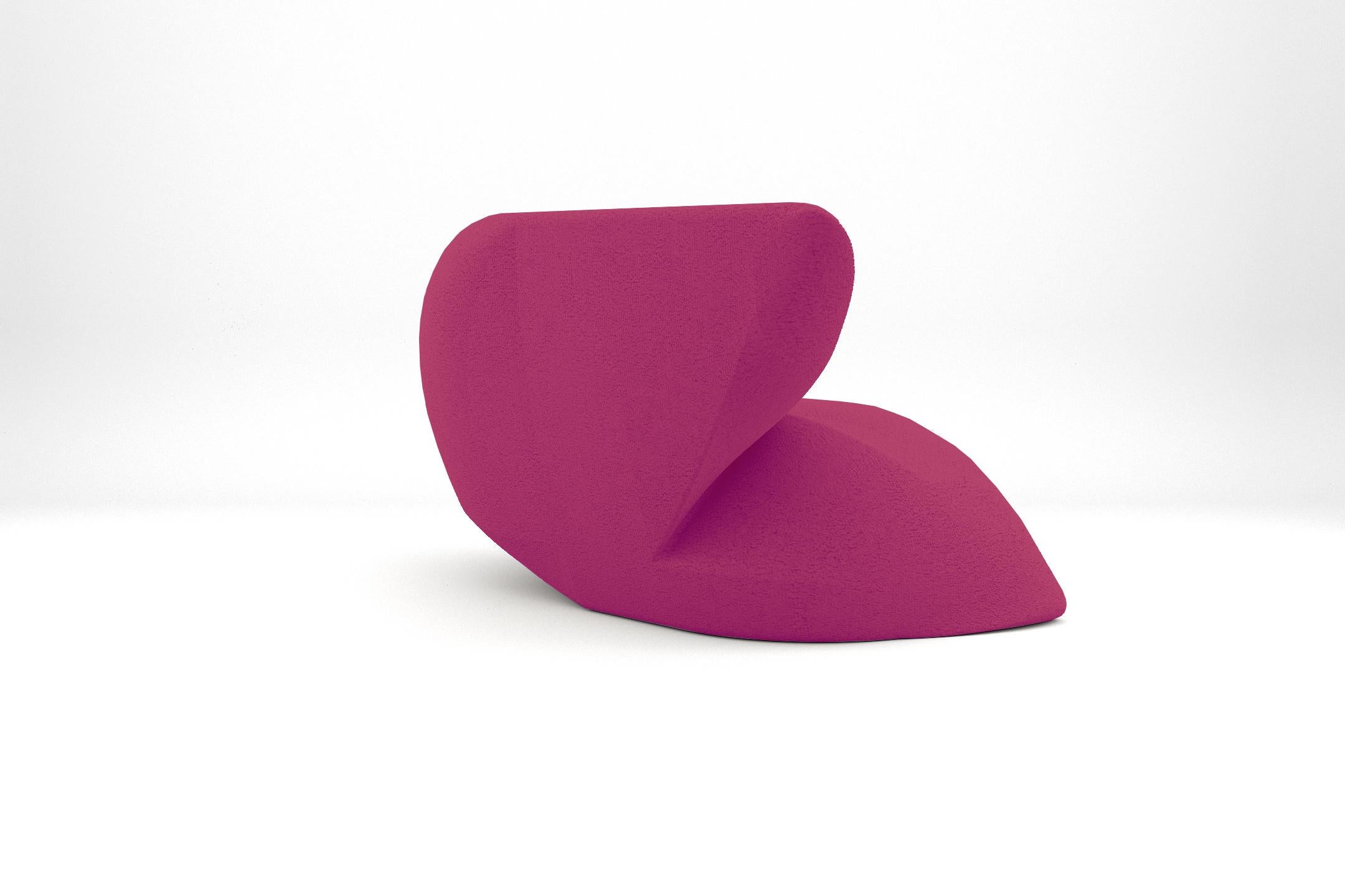 European Delta Armchair - Modern Handcrafted Purple Upholstered Armchair For Sale