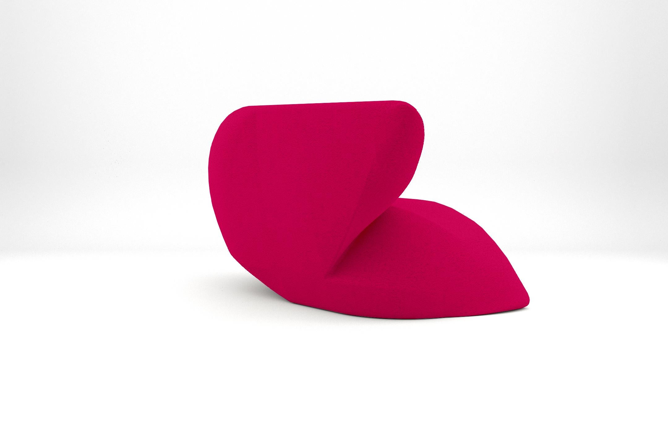 European Delta Armchair - Modern Raspberry Red Upholstered Armchair For Sale