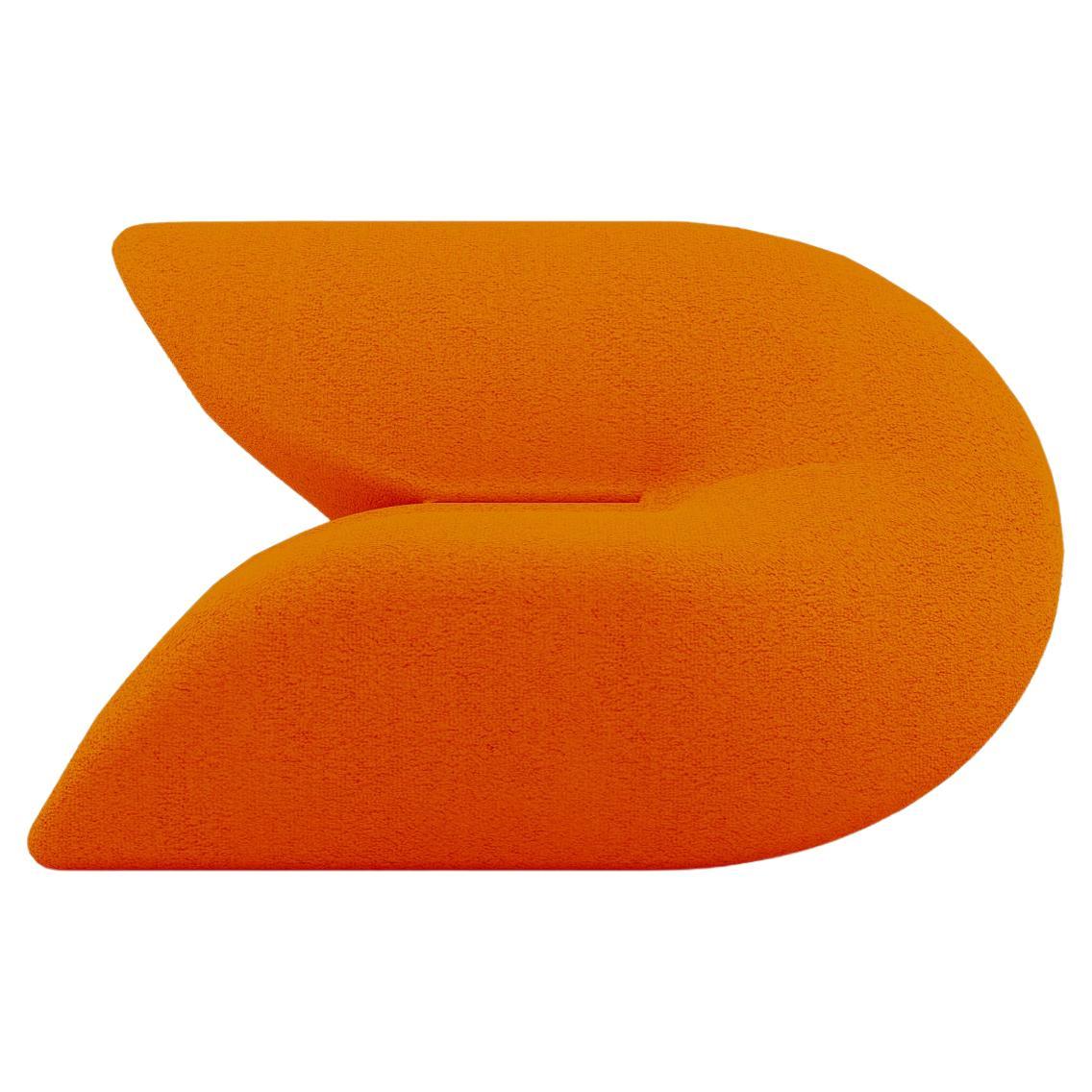 Delta Armchair - Modern Tangerine Orange Upholstered Armchair For Sale