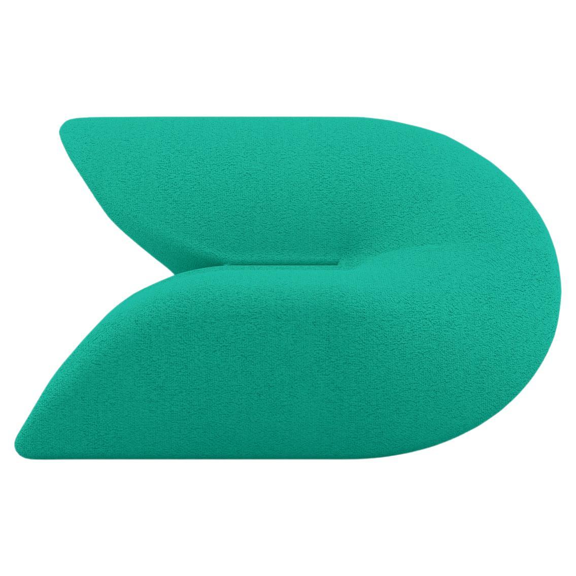 Delta Armchair - Modern Turquoise Upholstered Armchair For Sale