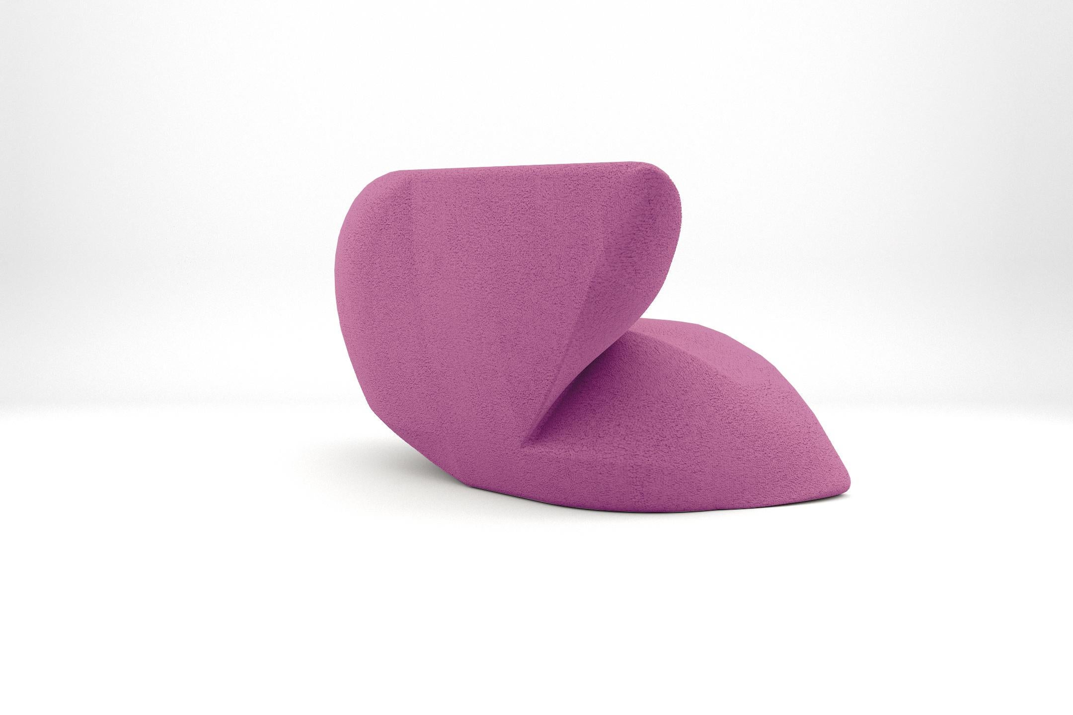 European Delta Armchair - Modern Violet Upholstered Armchair For Sale