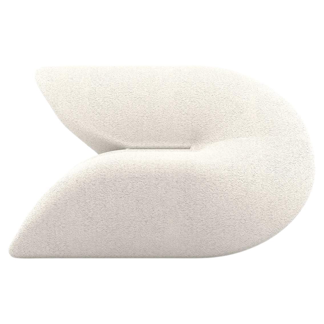 Delta Armchair - Modern White Upholstered Armchair For Sale