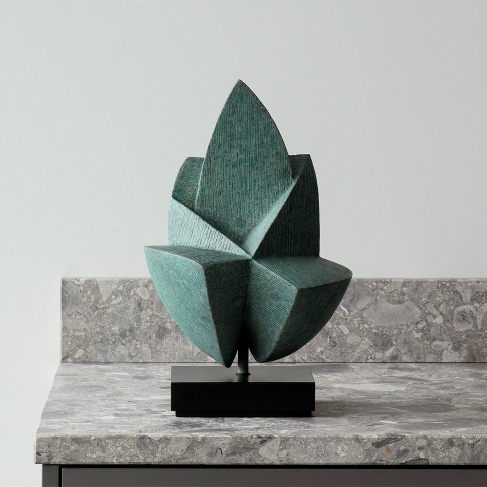 Contemporary Delta Bronze Green Sculpture For Sale