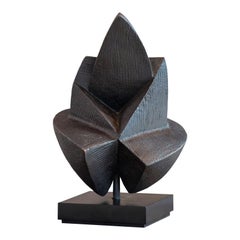 Sculpture noire en bronze Delta