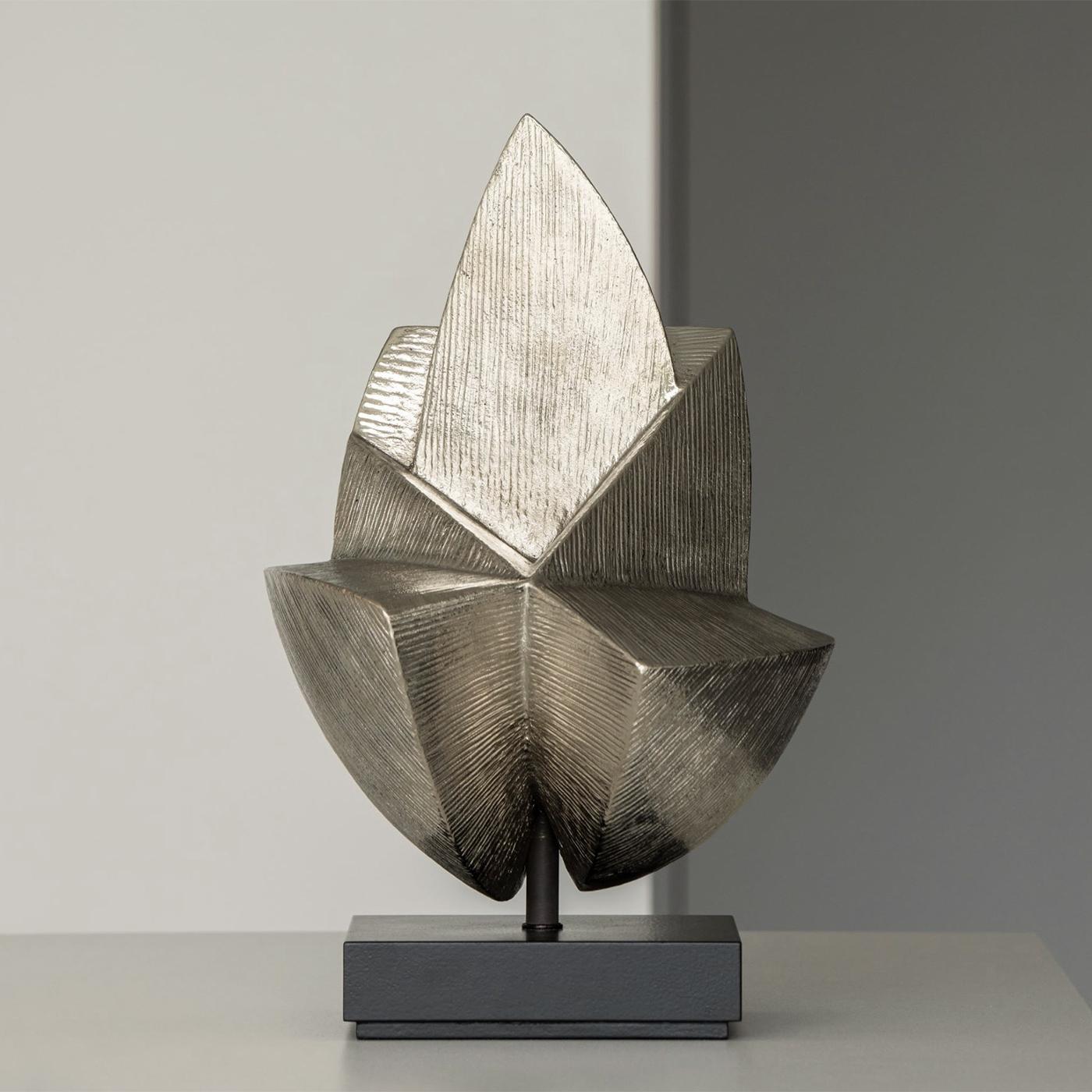 Contemporary Delta Bronze Silver Sculpture For Sale