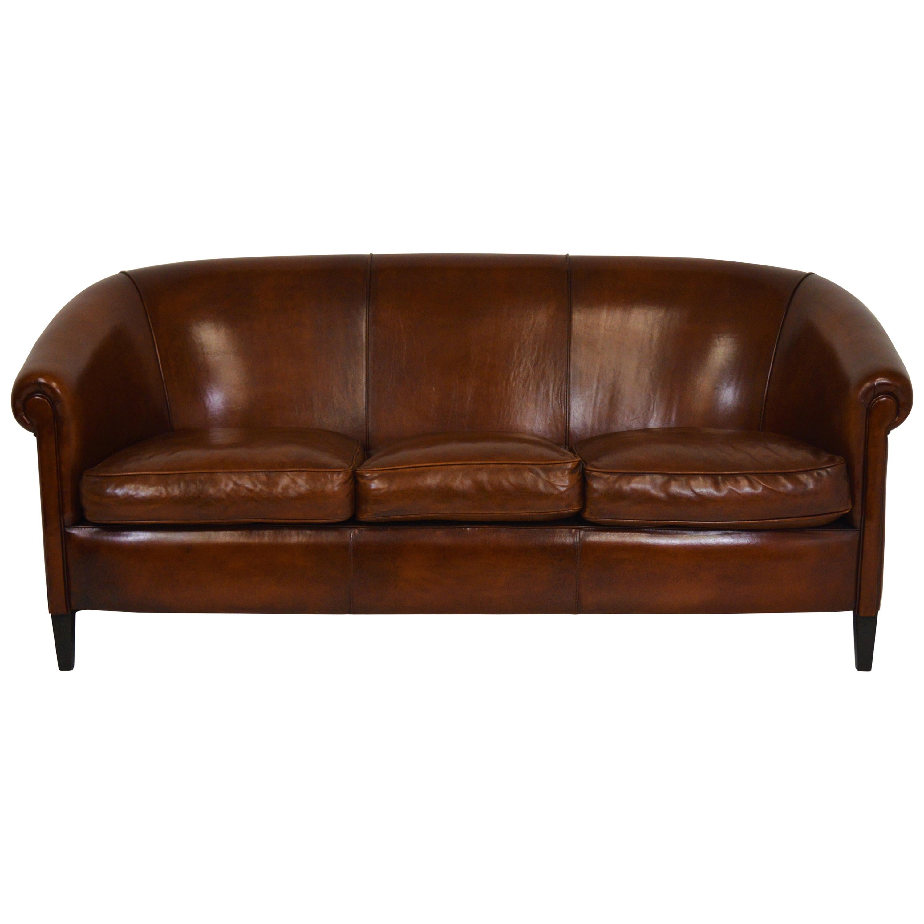 Delta Chesterfield Plain Chesterfield Couch in Sheep Hide For Sale