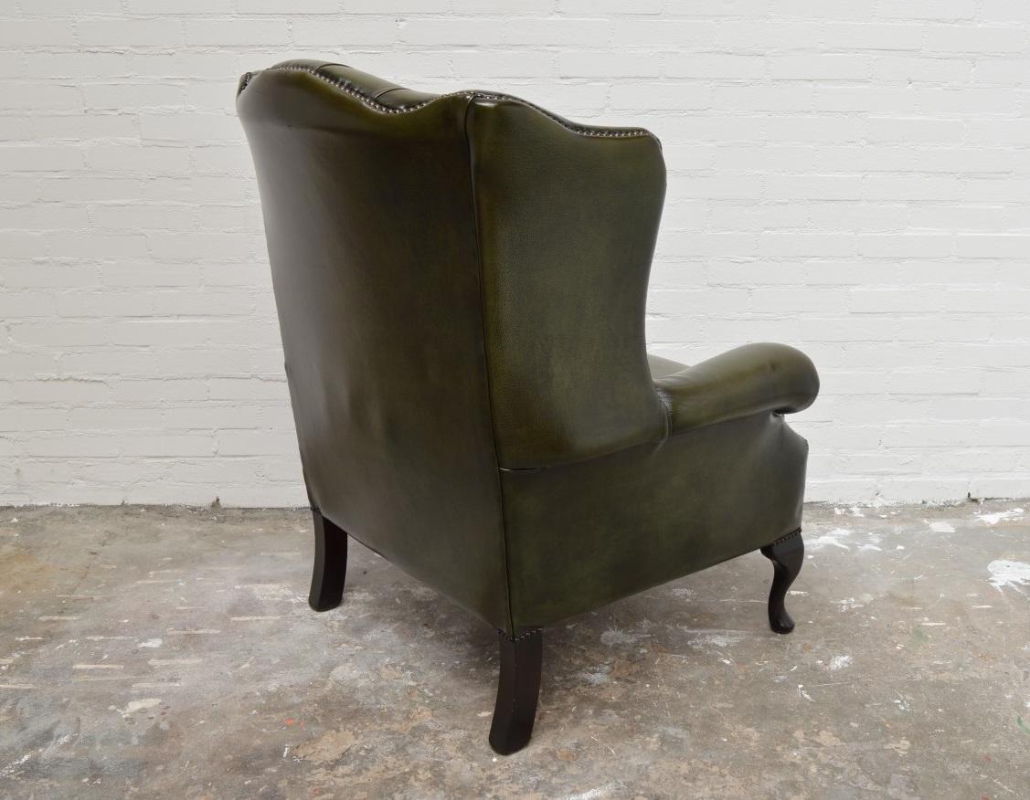Leather Delta Chesterfield Wing Chair