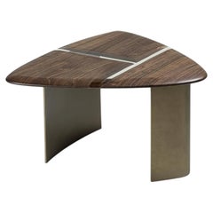 Delta Coffee Table by Riva 1920, Solid Wood Top Sections with Resin, Metal Base