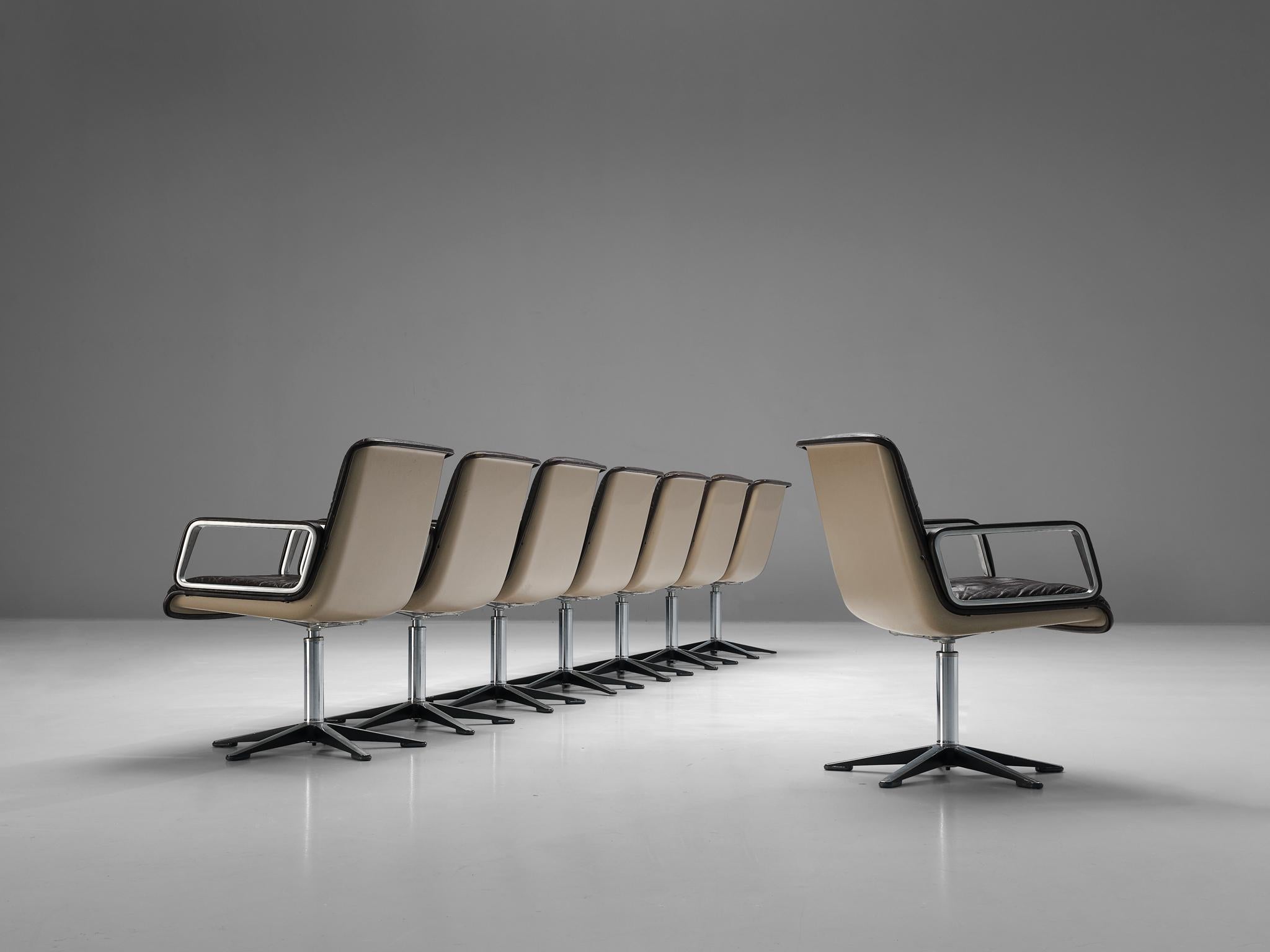 Delta Design for Wilkhahn Set of Eight Office Chairs In Good Condition In Waalwijk, NL