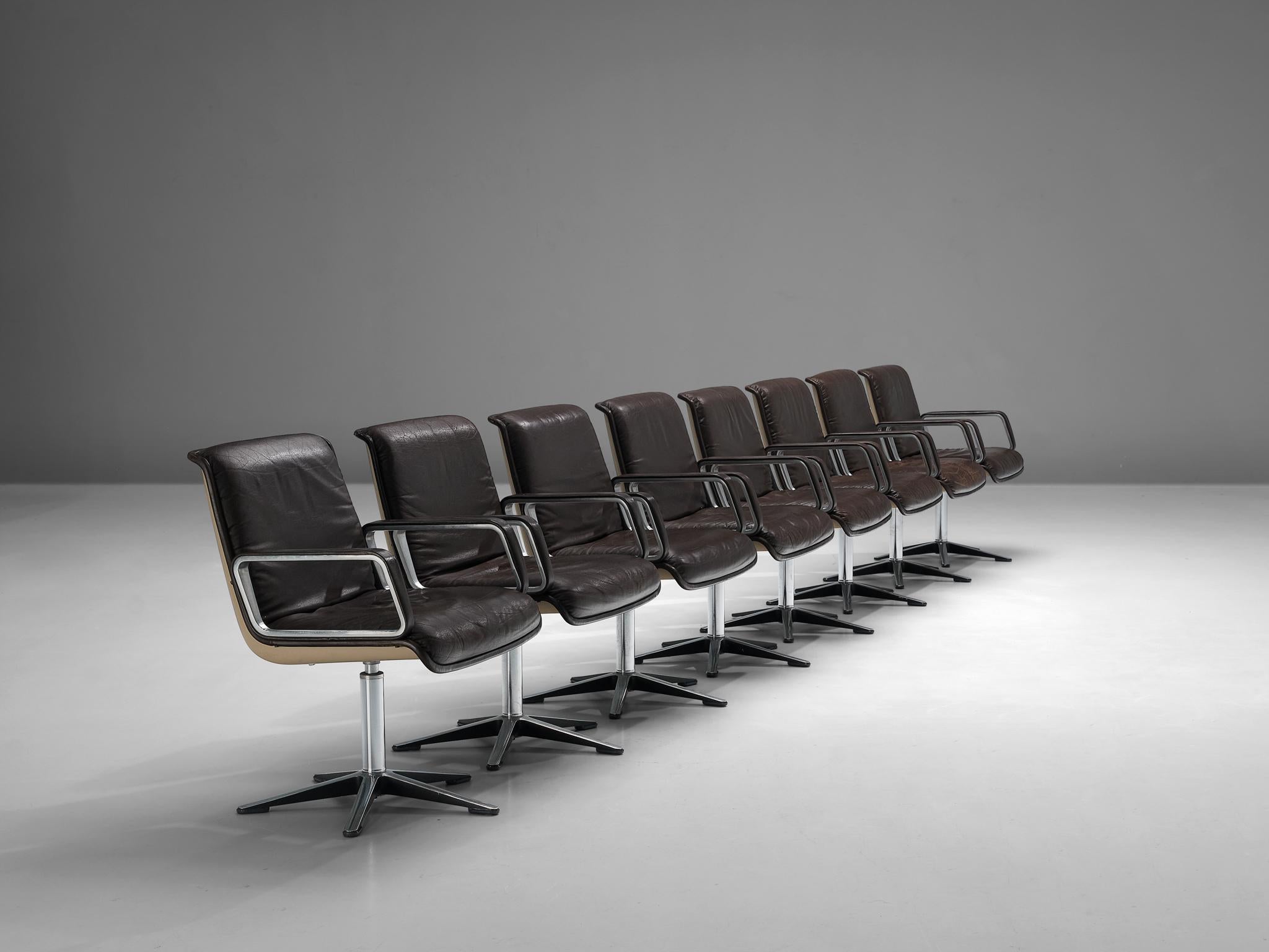 Metal Delta Design for Wilkhahn Set of Eight Office Chairs