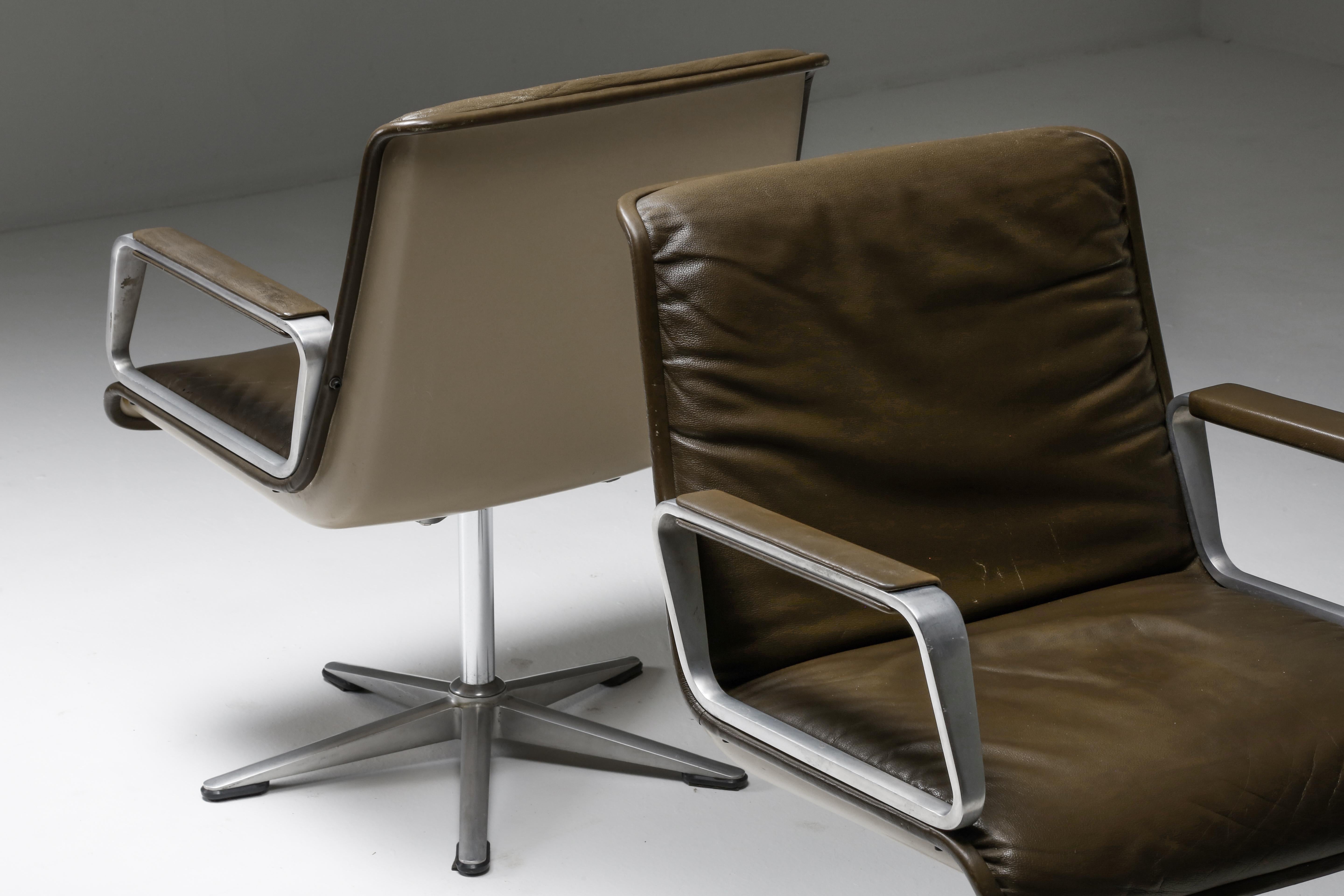 Delta Design Program 2000 Office Armchairs in Padded Leather for Wilkhahn In Good Condition For Sale In Antwerp, BE