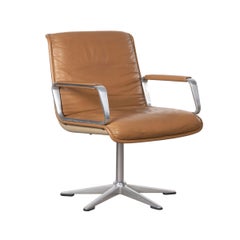 Delta Design Programm 2000 Weichpolsterstühle in Cognacleder für Wilkhahn:: 1968