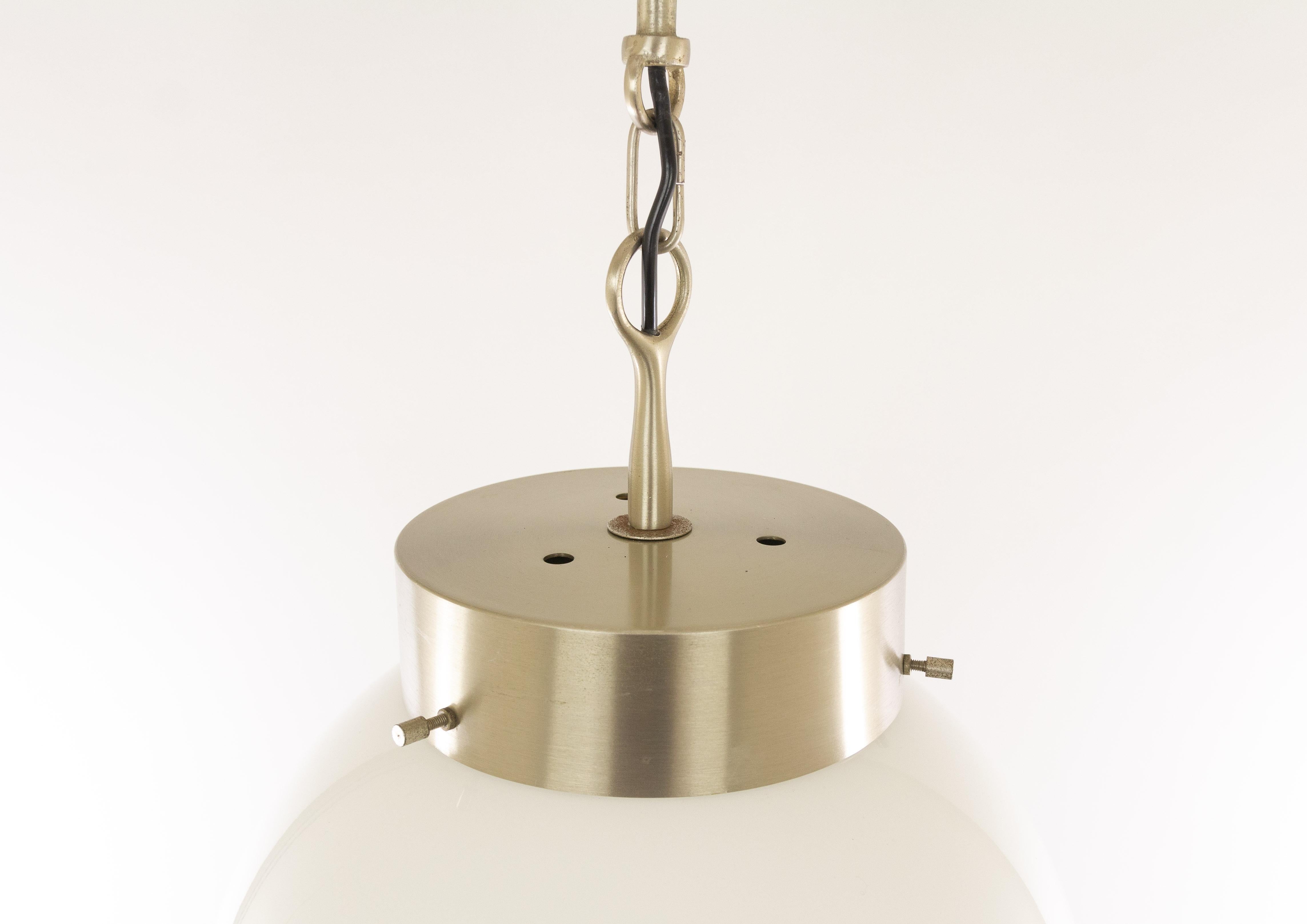 Mid-20th Century Delta Glass and Nickel Pendant by Sergio Mazza for Artemide, 1960s For Sale