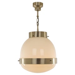 Delta Glass and Nickel Pendant by Sergio Mazza for Artemide, 1960s