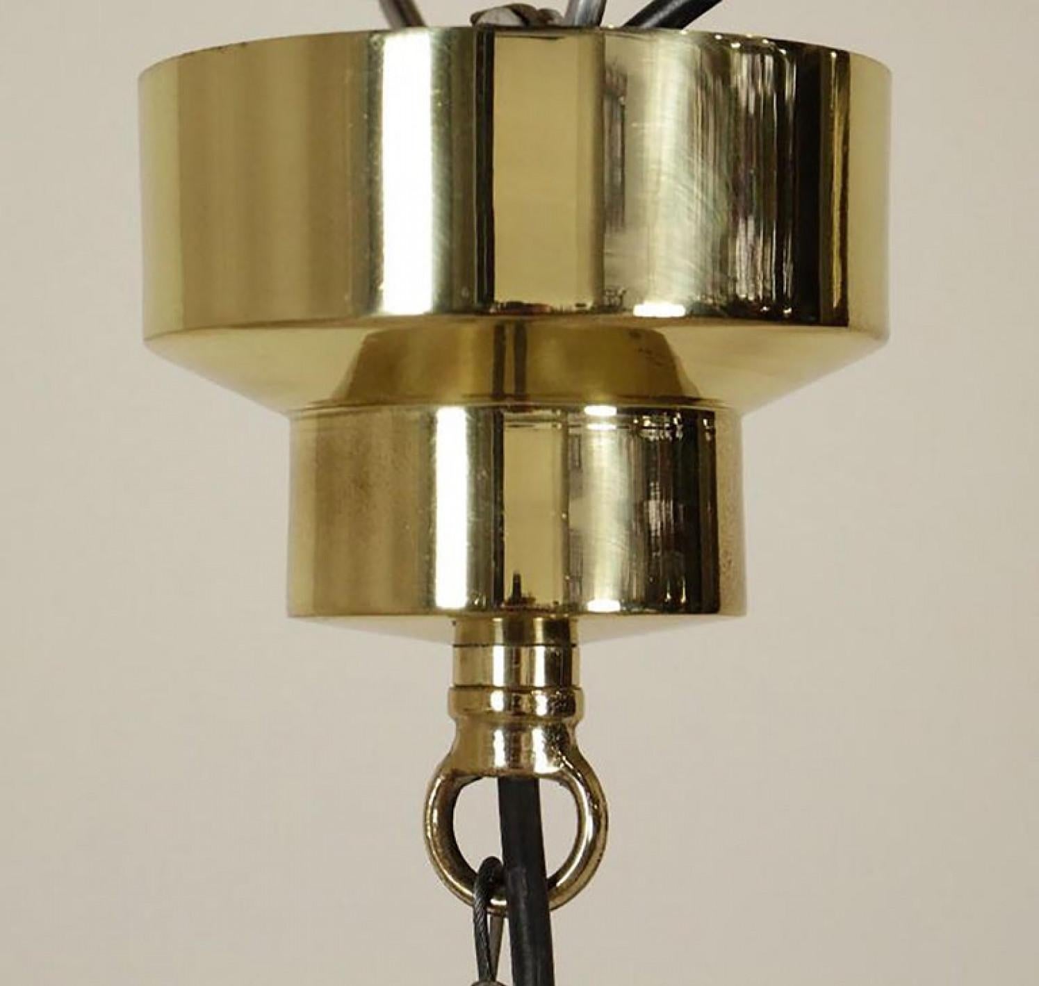 Mid-Century Modern Delta Grande Pendant Light Glass Brass by Sergio Mazza for Artemide, 1960s, Pair For Sale
