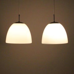Delta Klokkependel ‘Pair’ by Louis Poulsen 1967, Pair of Danish Glass Lights