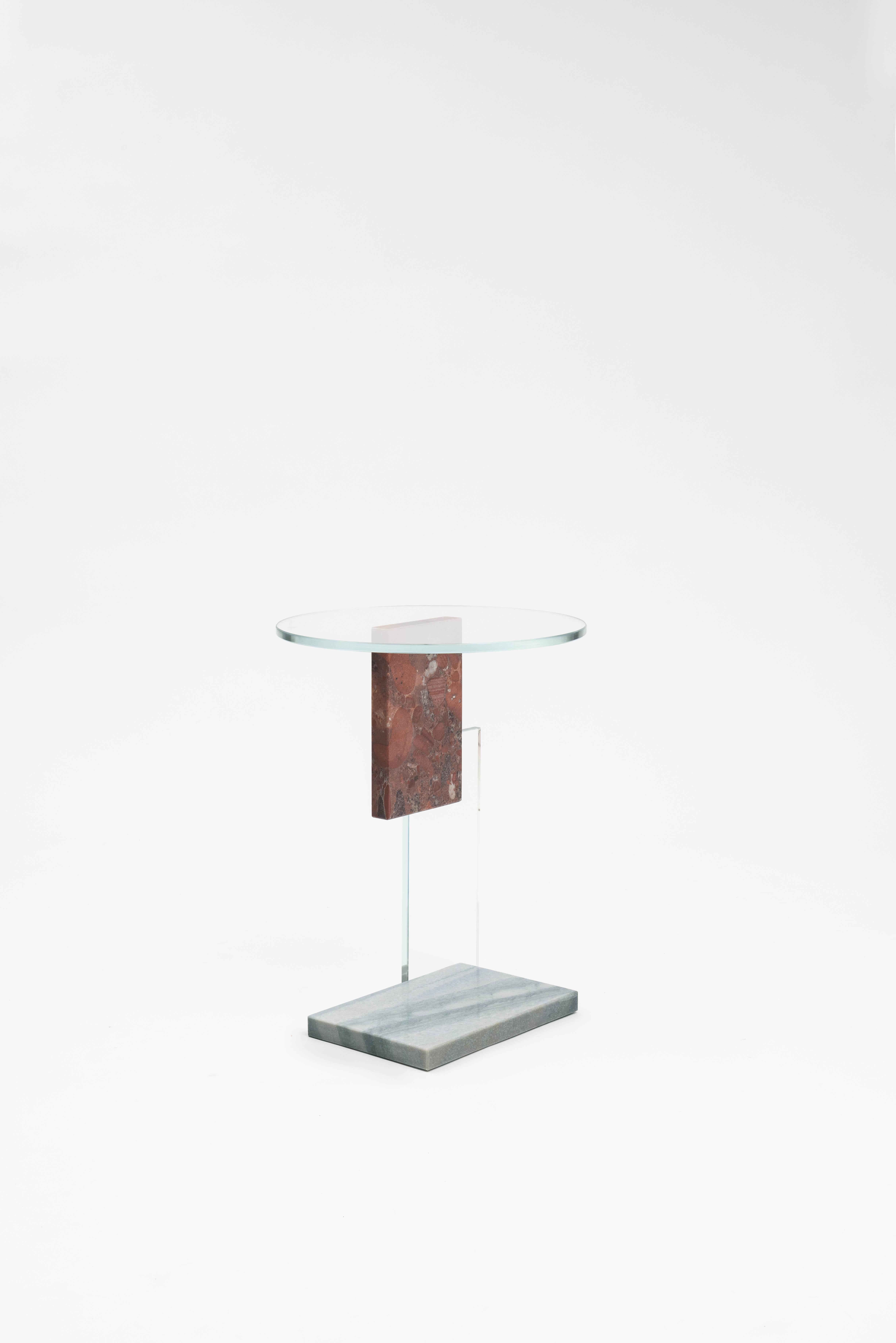 Glass Delta S Side Table by Frederic Saulou
