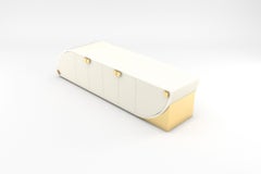 Delta Sideboard - Modern Handcrafted White Lacquer Sideboard with Brass Details
