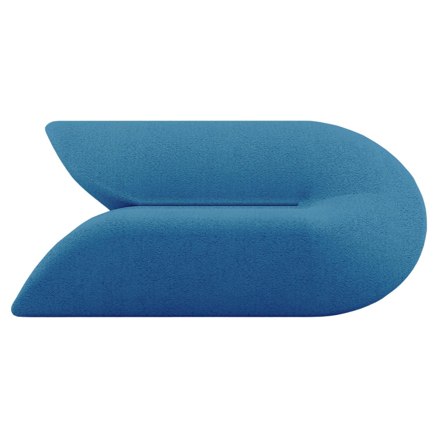 Delta Sofa - Modern Classic Blue Upholstered Two Seat Sofa For Sale