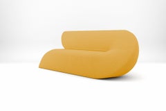 Delta Sofa - Modern Handcrafted Lemon Yellow Upholstered Three Seat Sofa