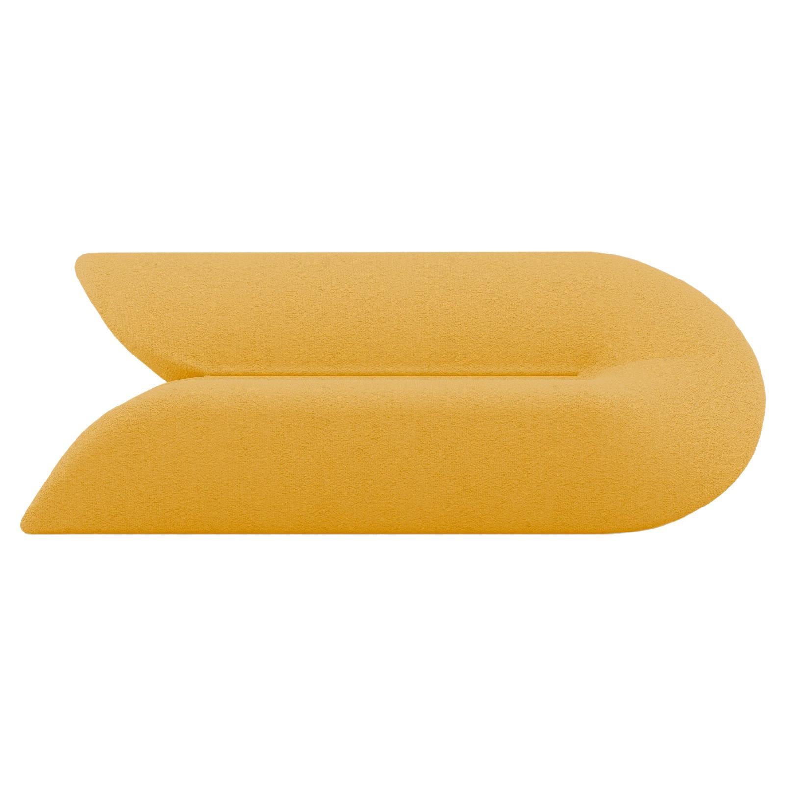 Delta Sofa - Modern Lemon Yellow Upholstered Three Seat Sofa For Sale