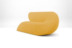 Delta Sofa - Modern Handcrafted Lemon Yellow Upholstered Two Seat Sofa