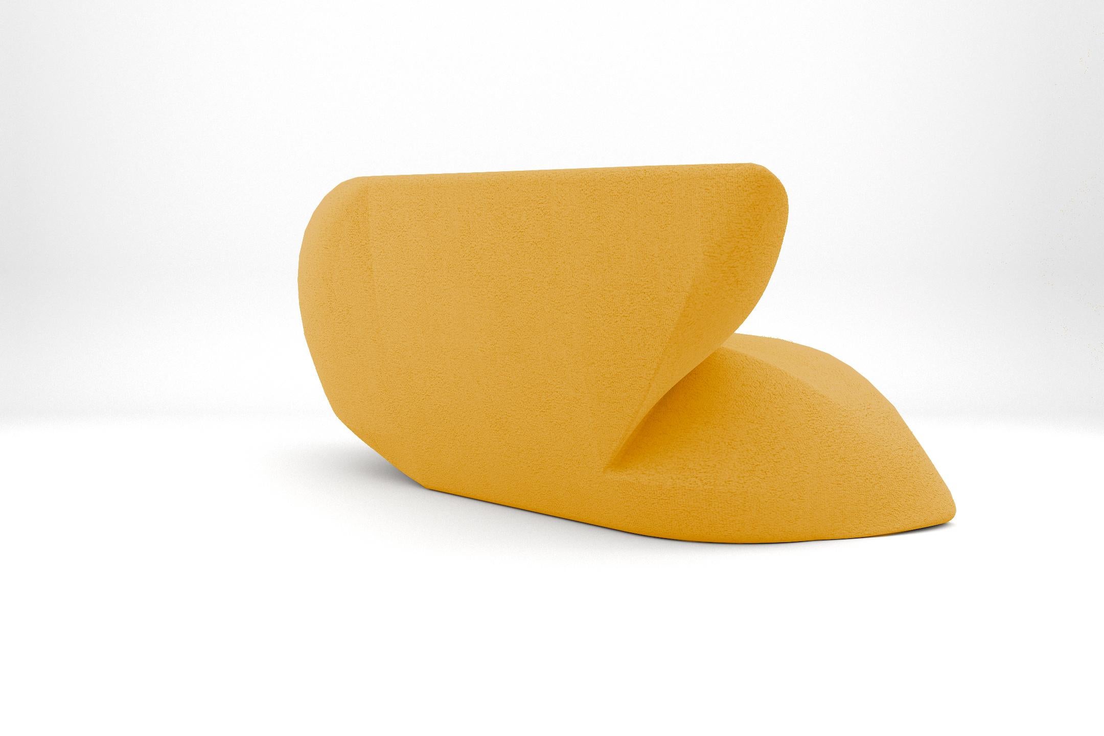 European Delta Sofa - Modern Lemon Yellow Upholstered Two Seat Sofa For Sale