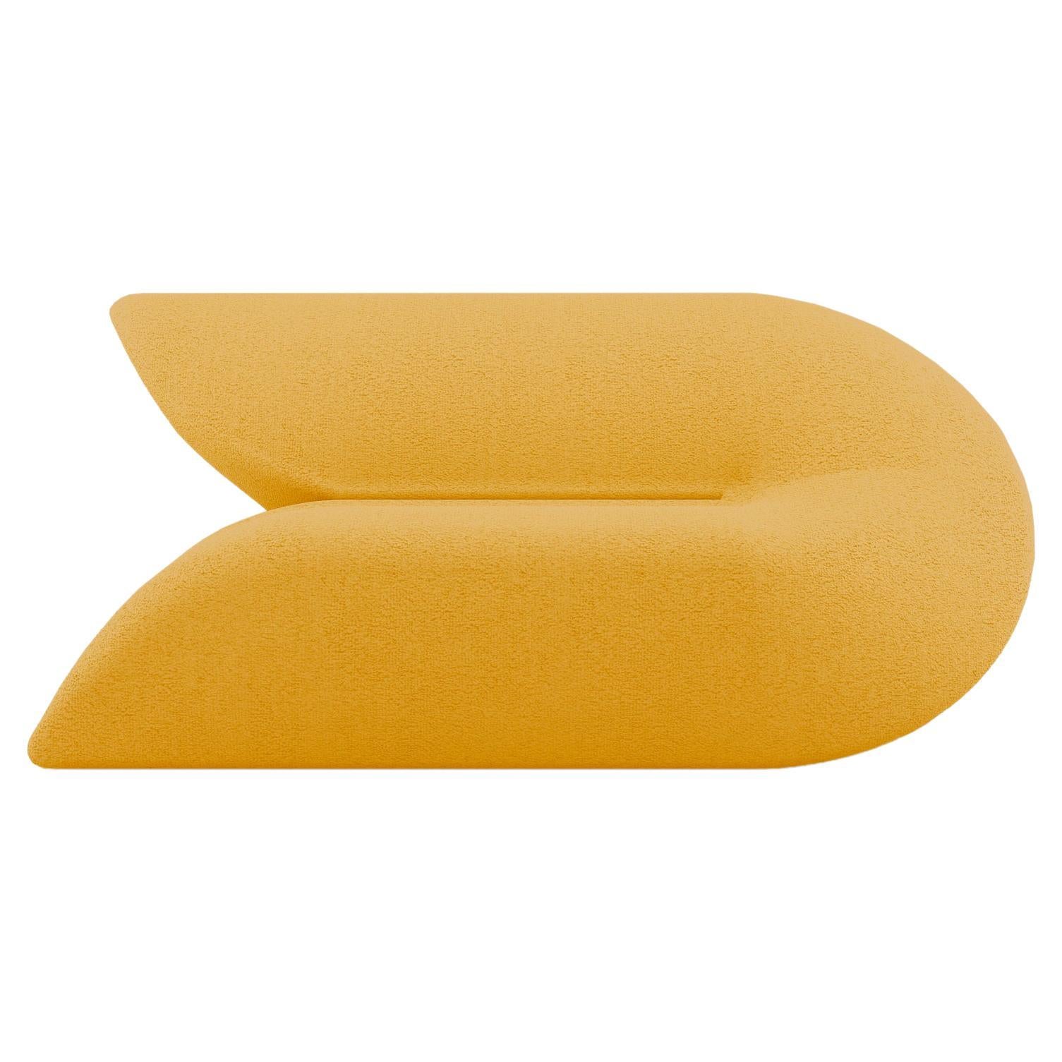 Delta Sofa - Modern Lemon Yellow Upholstered Two Seat Sofa For Sale