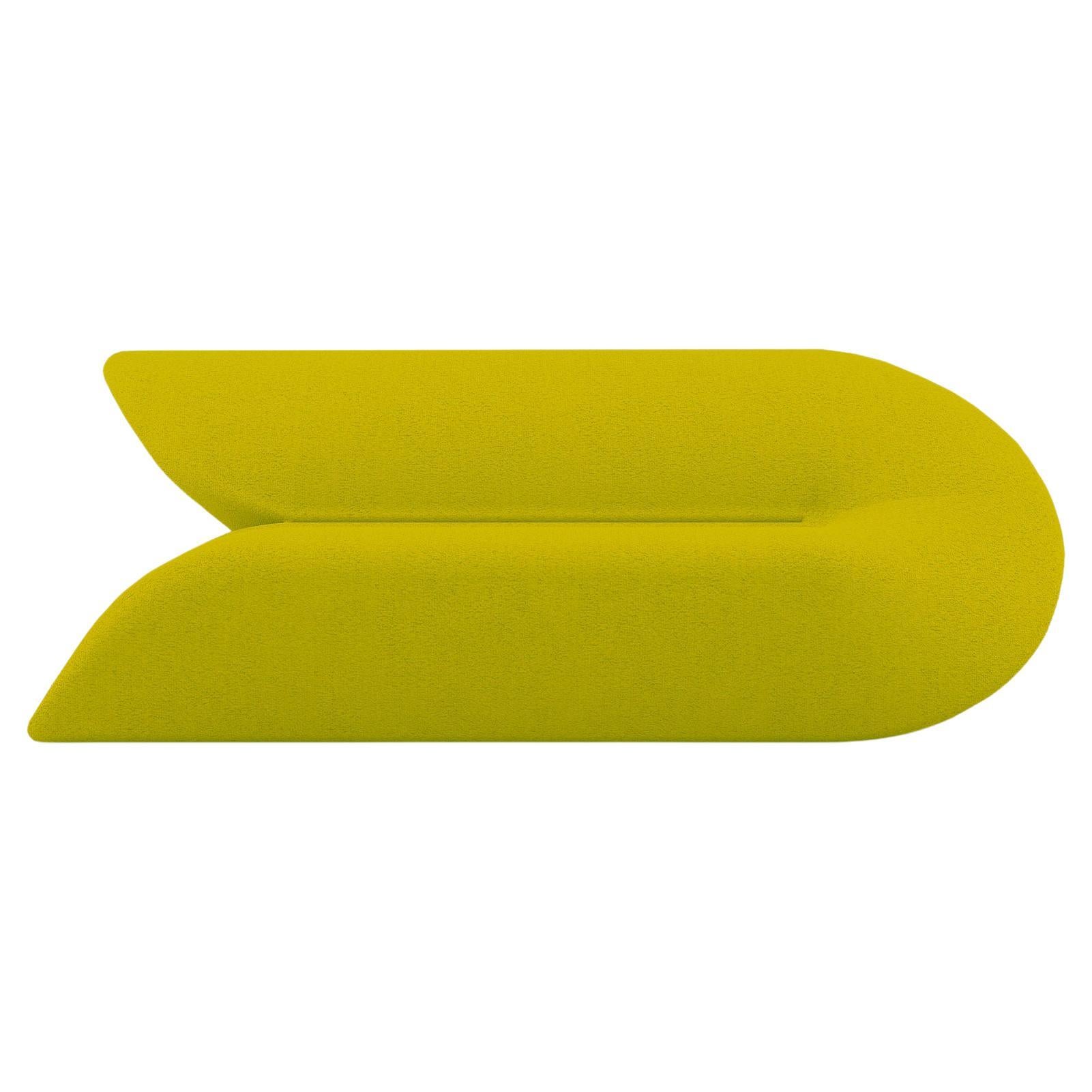 Delta Sofa - Modern Lime Green Upholstered Three Seat Sofa For Sale