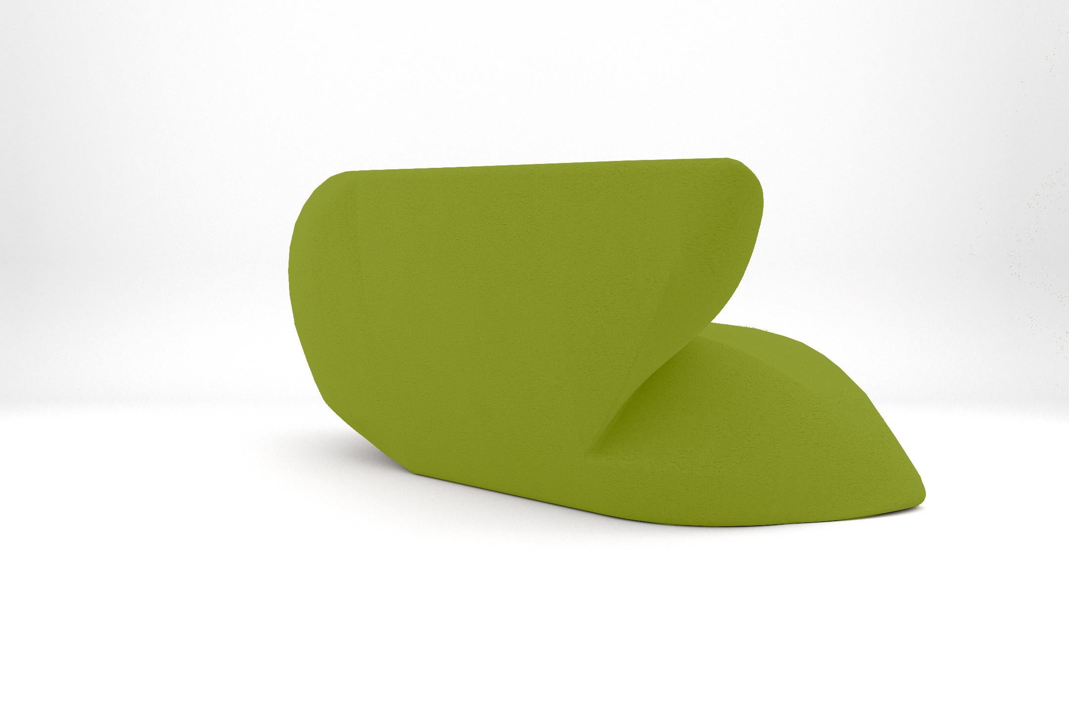 European Delta Sofa - Modern Lime Green Upholstered Two Seat Sofa For Sale
