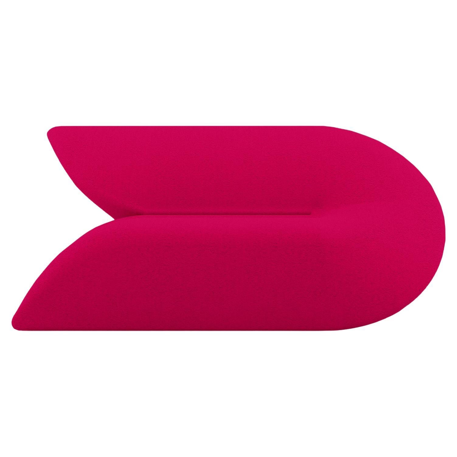 Delta Sofa - Modern Raspberry Red Upholstered Two Seat Sofa For Sale