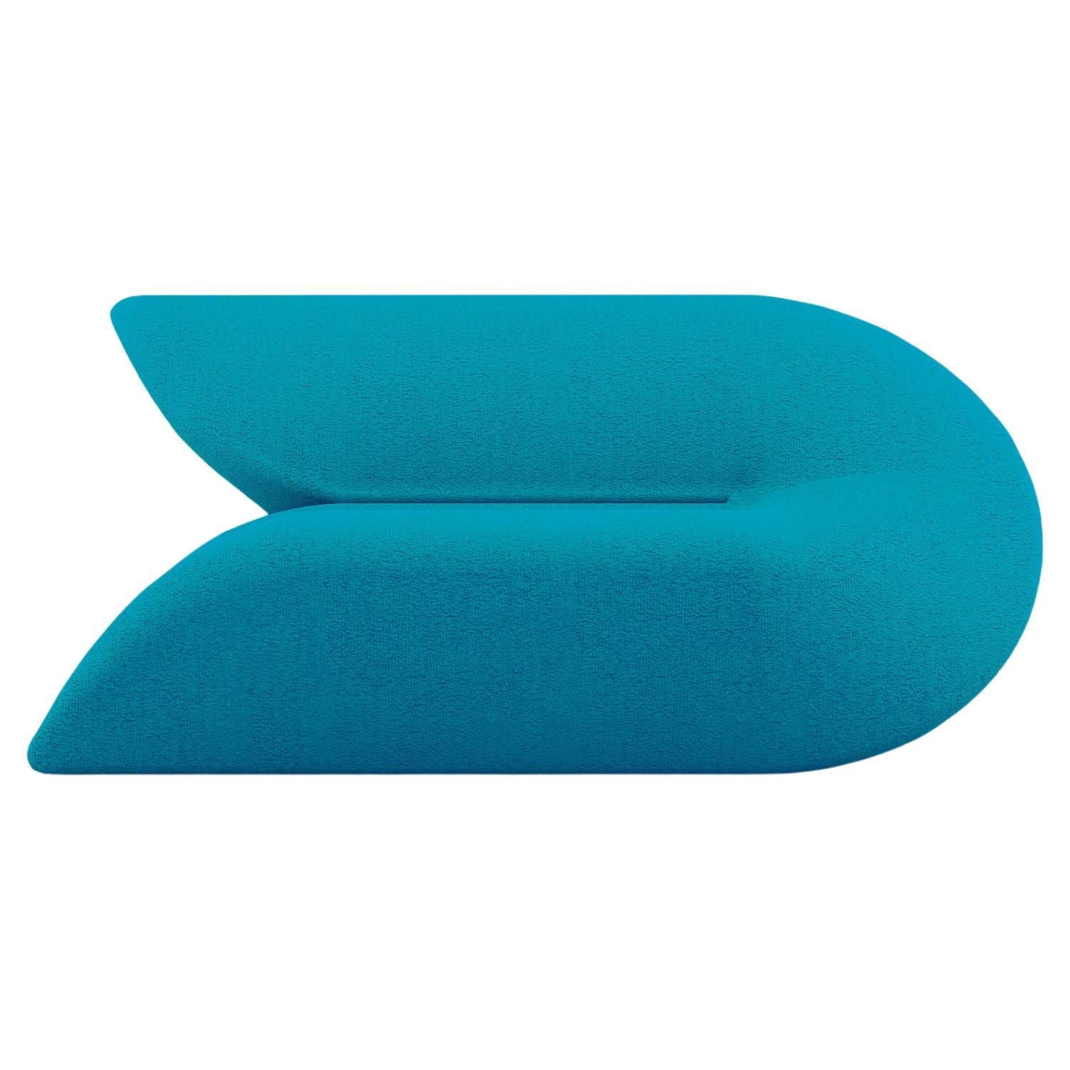 Delta Sofa - Modern Sky Blue Upholstered Two Seat Sofa For Sale