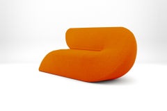 Delta Sofa - Modern Handcrafted Tangerine Orange Upholstered Two Seat Sofa