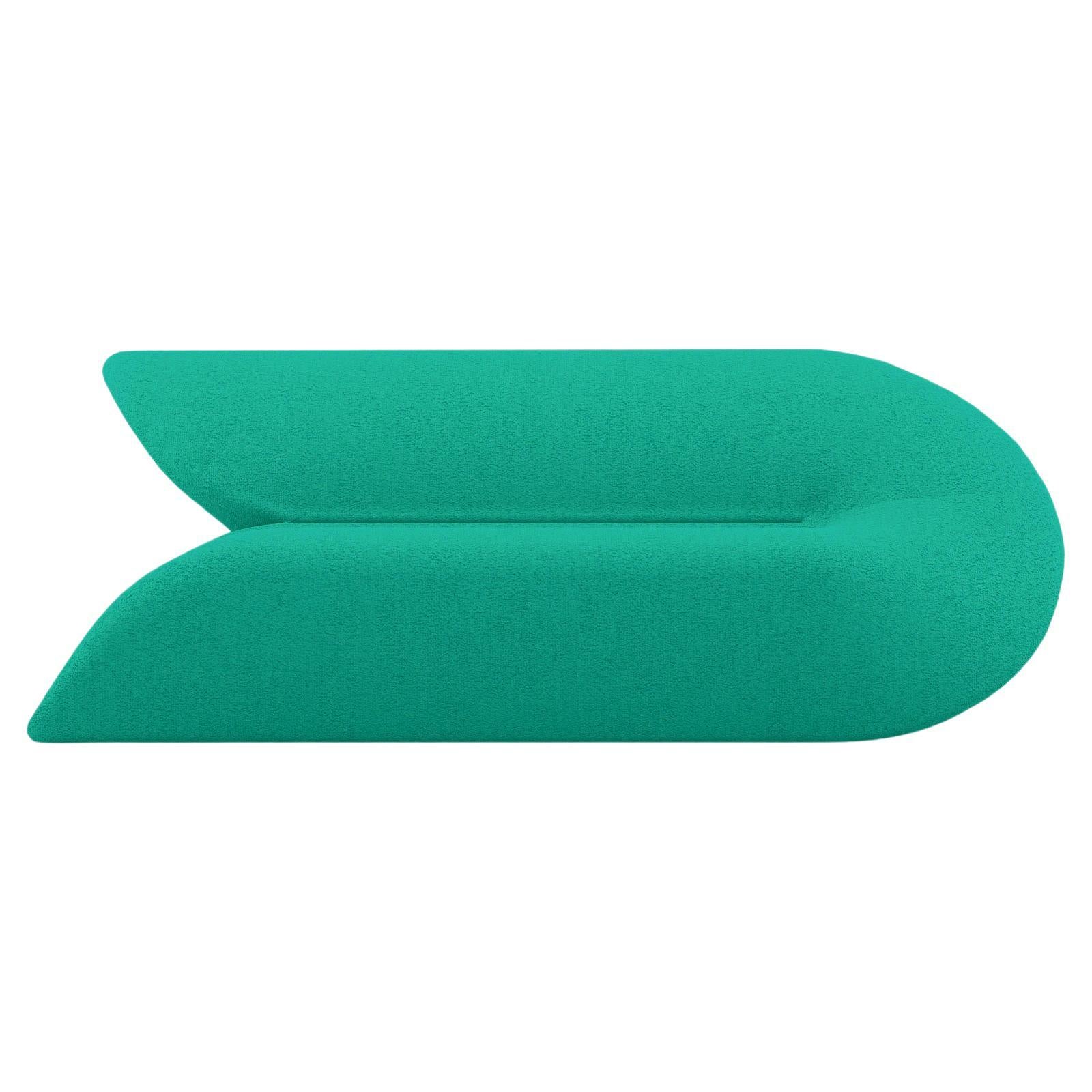 Delta Sofa - Modern Turquoise Upholstered Three Seat Sofa For Sale