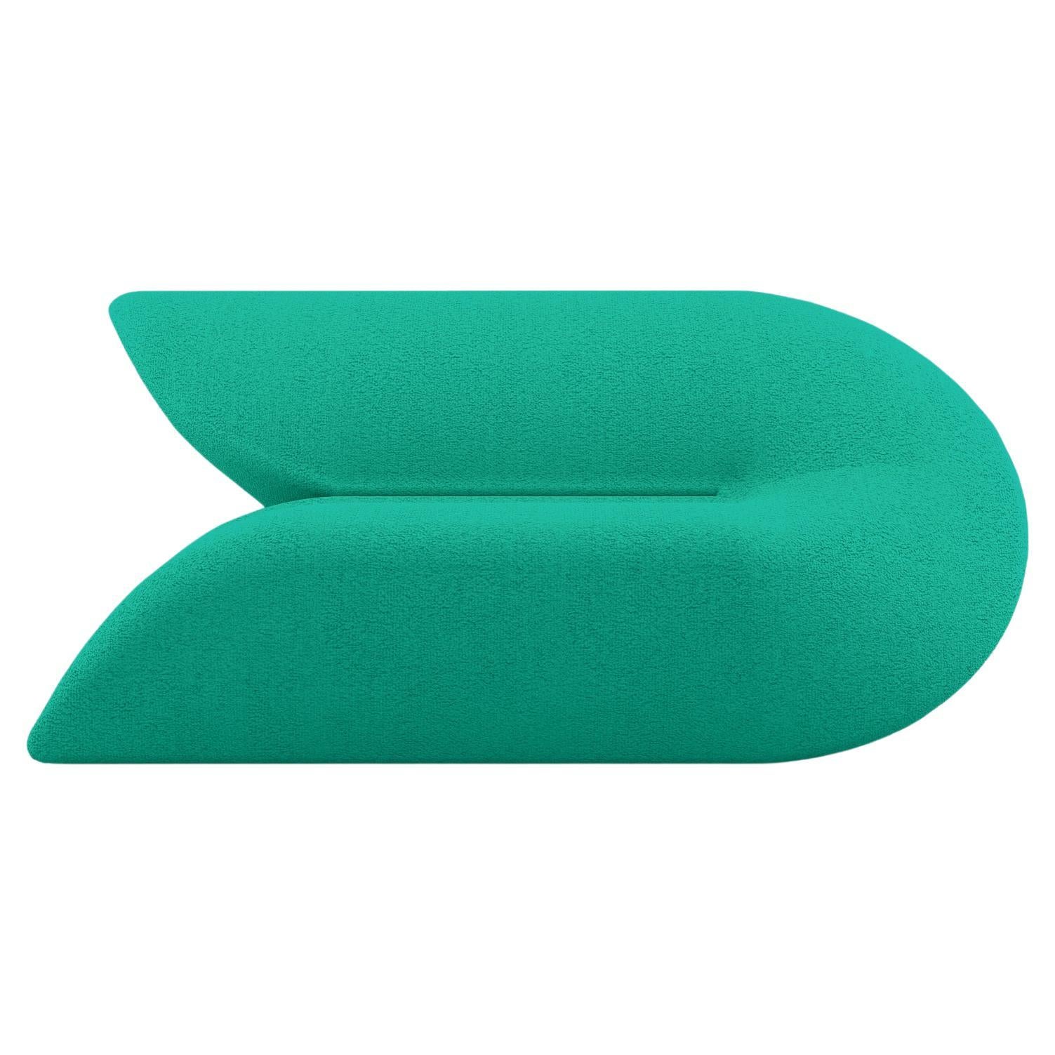 Delta Sofa - Modern Turquoise Upholstered Two Seat Sofa For Sale