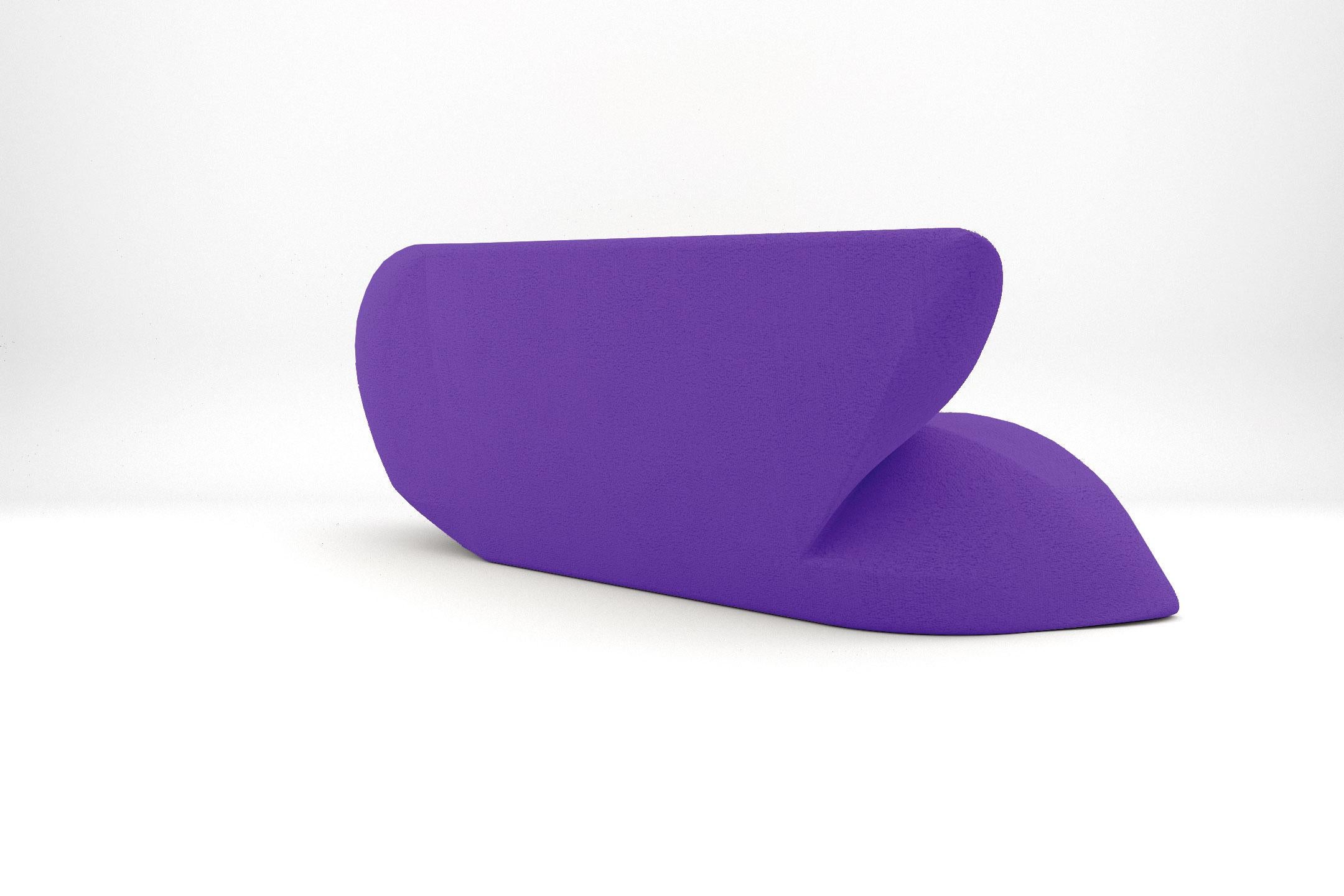 European Delta Sofa - Modern Ultra Violet Upholstered Three Seat Sofa For Sale