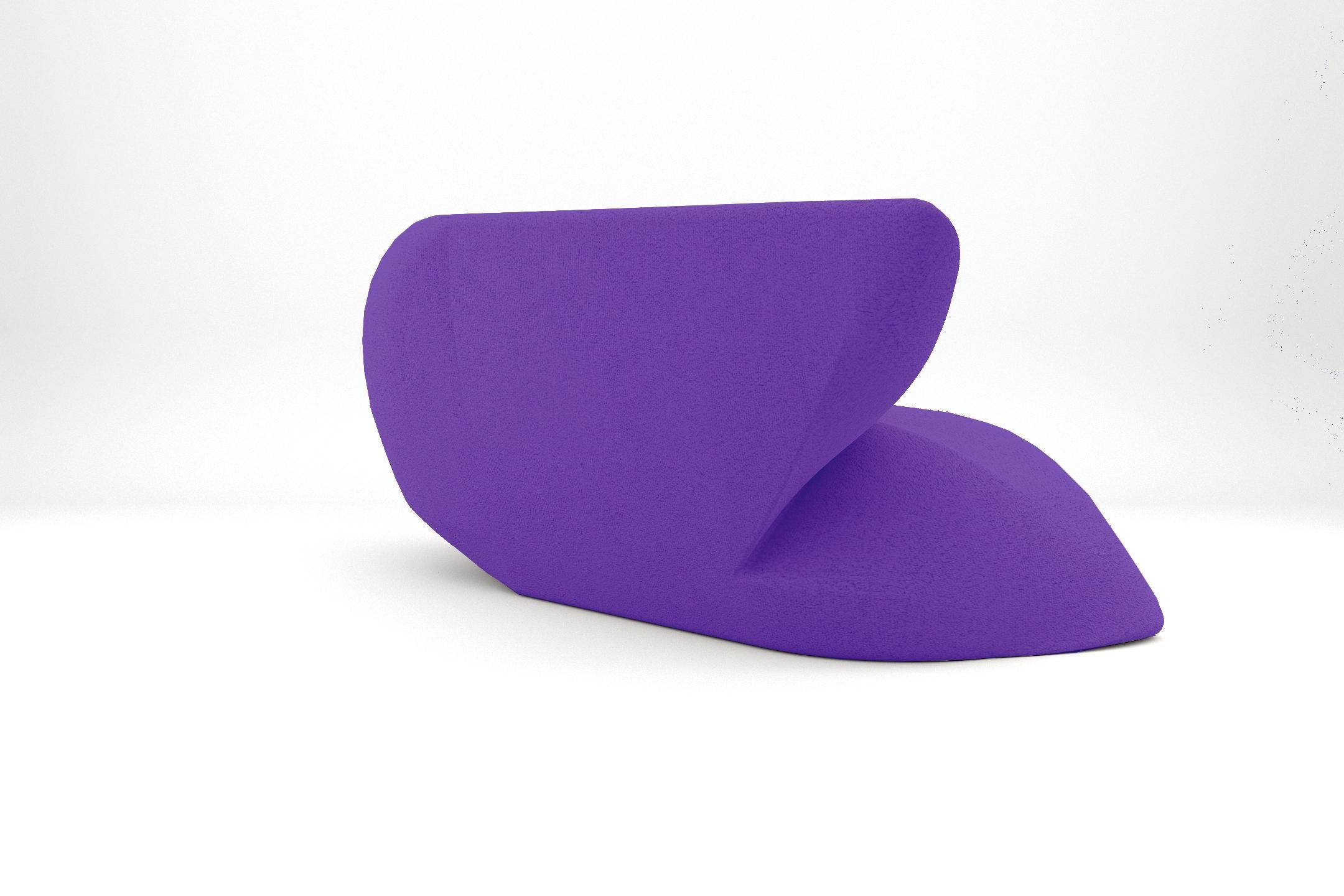 European Delta Sofa - Modern Ultra Violet Upholstered Two Seat Sofa For Sale