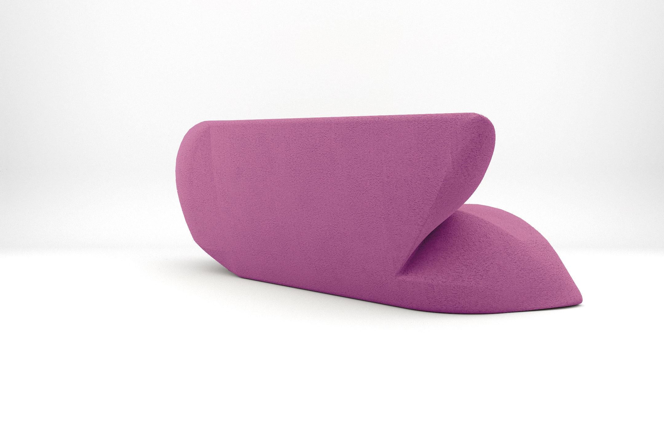 European Delta Sofa - Modern Violet Upholstered Three Seat Sofa For Sale