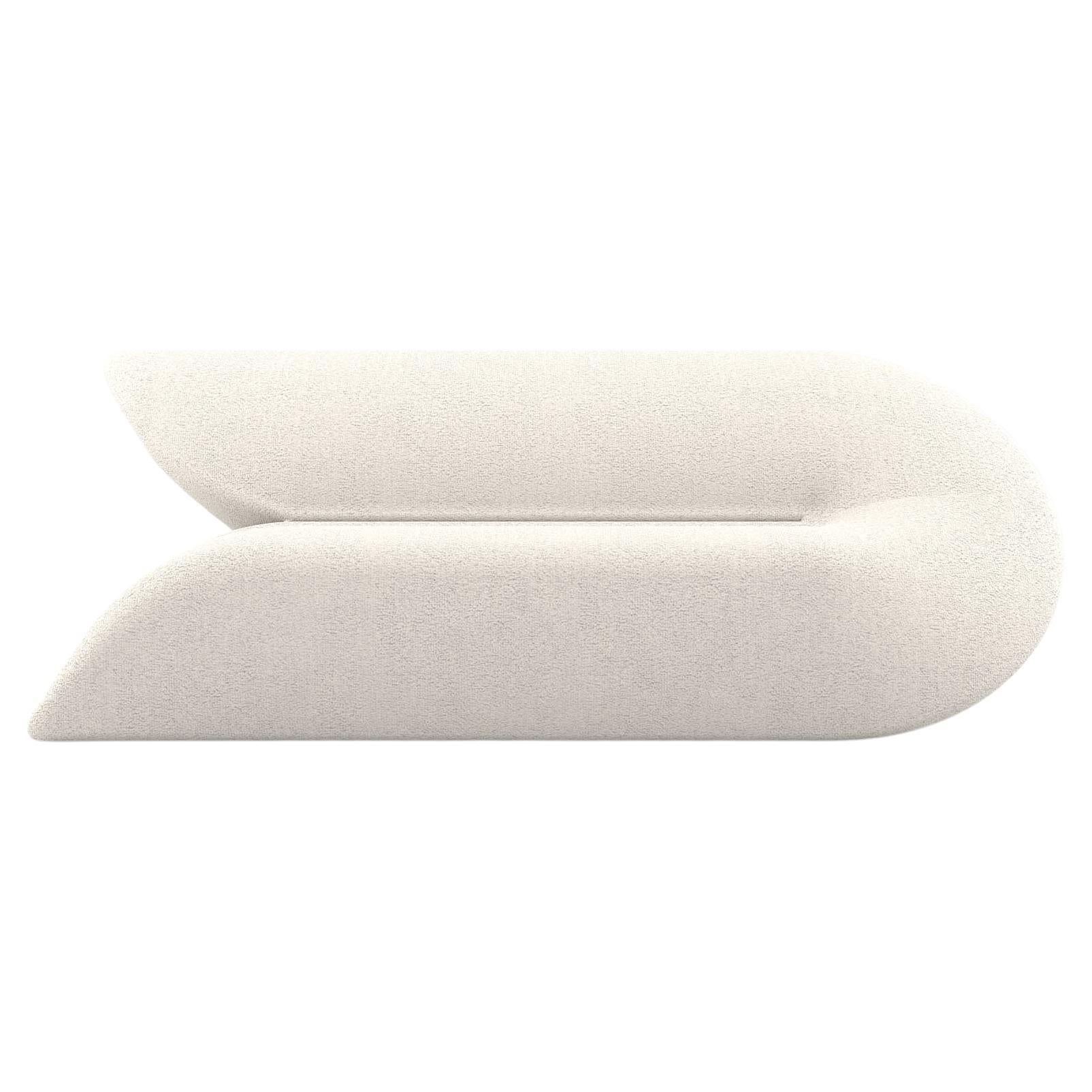 Delta Sofa - Modern White Upholstered Three Seat Sofa For Sale