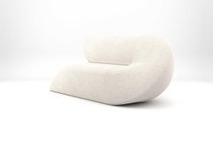 Delta Two Seat Sofa - Modern Handcrafted Sofa Upholstered in White Fabric