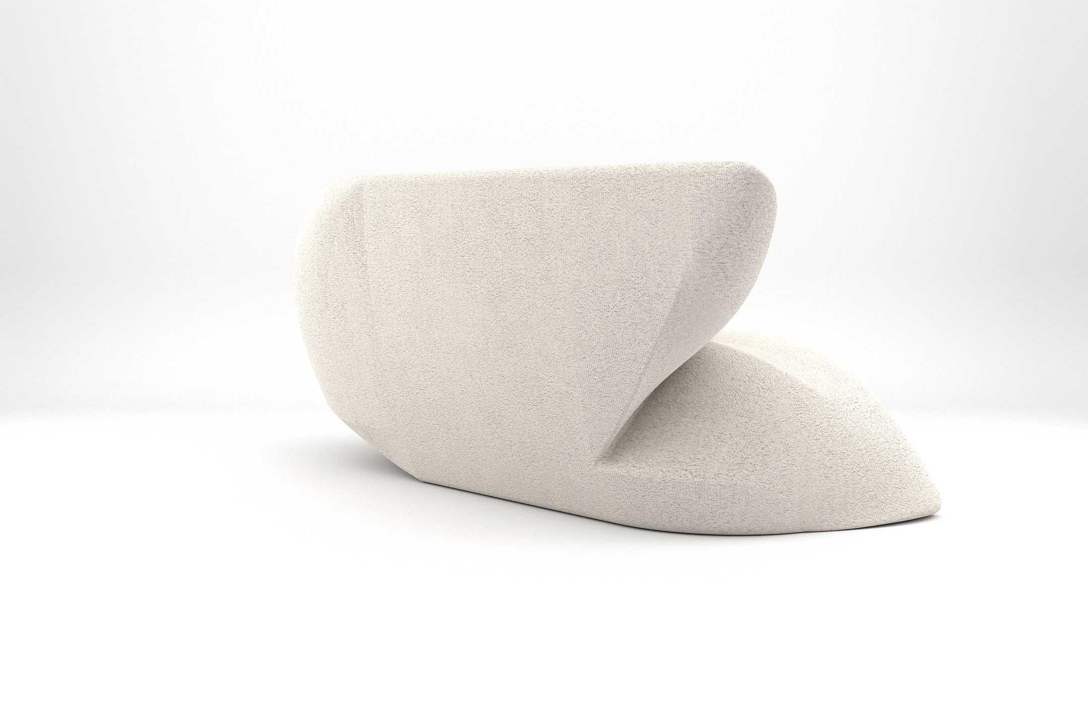 European Delta Sofa - Modern White Upholstered Two Seat Sofa For Sale