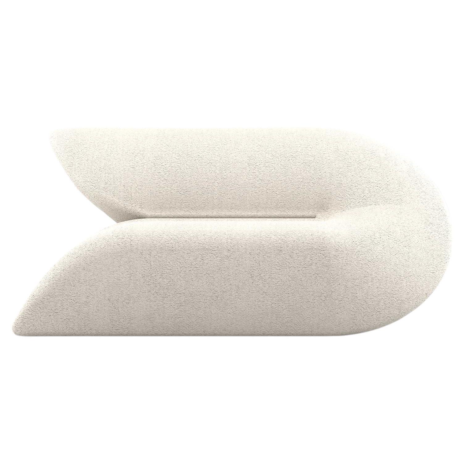 Delta Sofa - Modern White Upholstered Two Seat Sofa For Sale