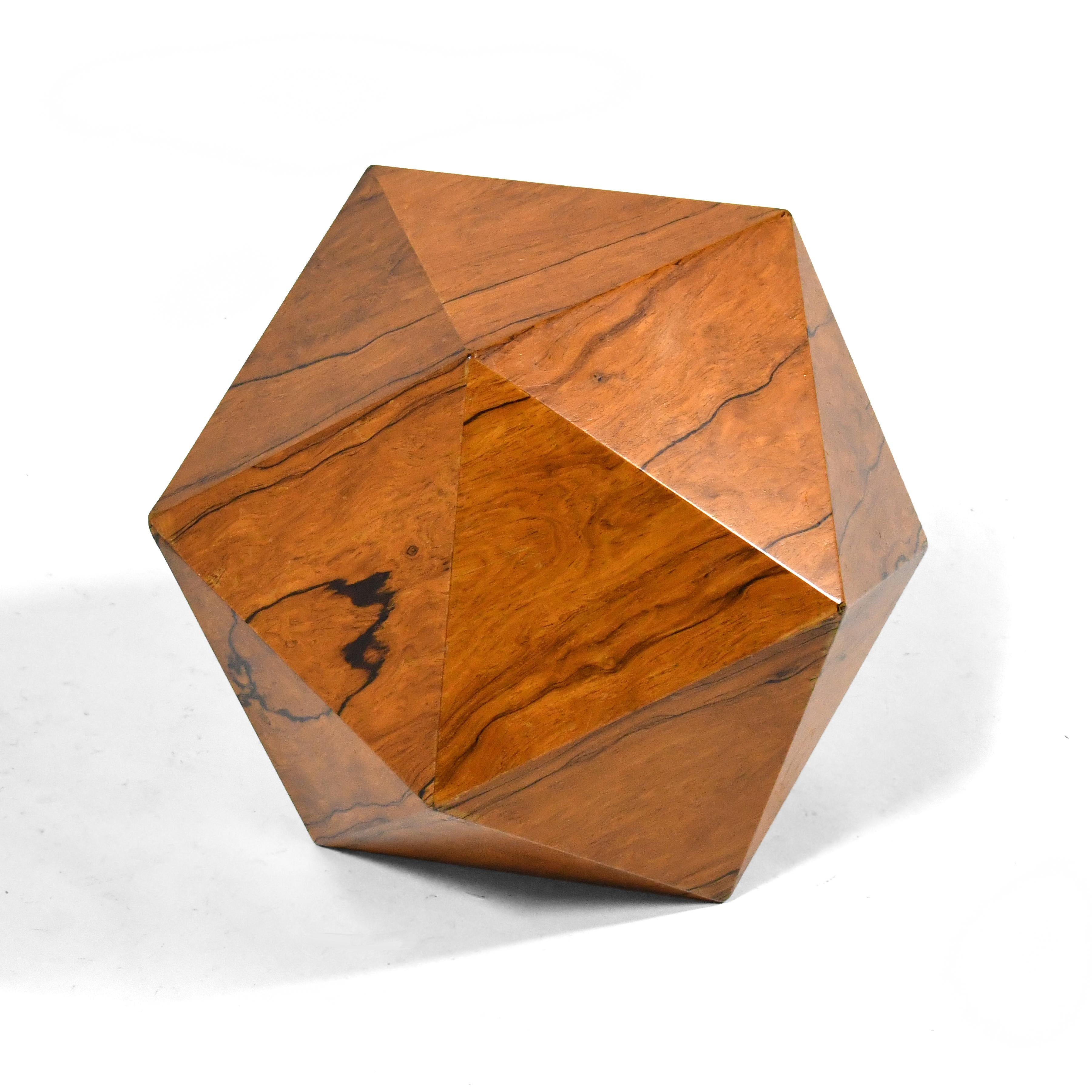 Modern Deltahedron Rosewood Side Table For Sale